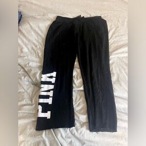 PINK black cropped sweat pants.